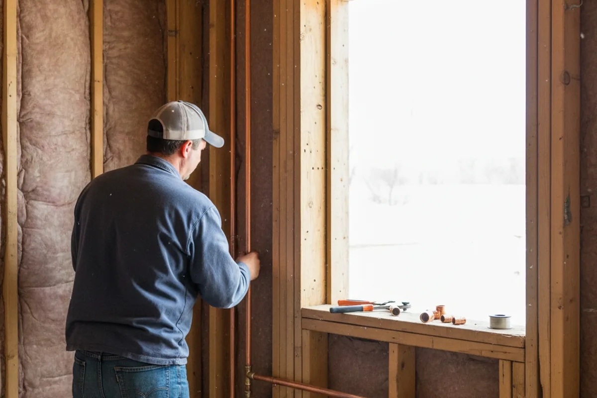 Licensed plumber running new copper supply lines in a Duquesne home
